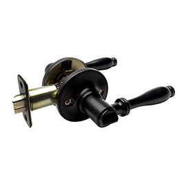 Designers Impressions Villa Design Black Privacy Door Lever (Bed & Bath)