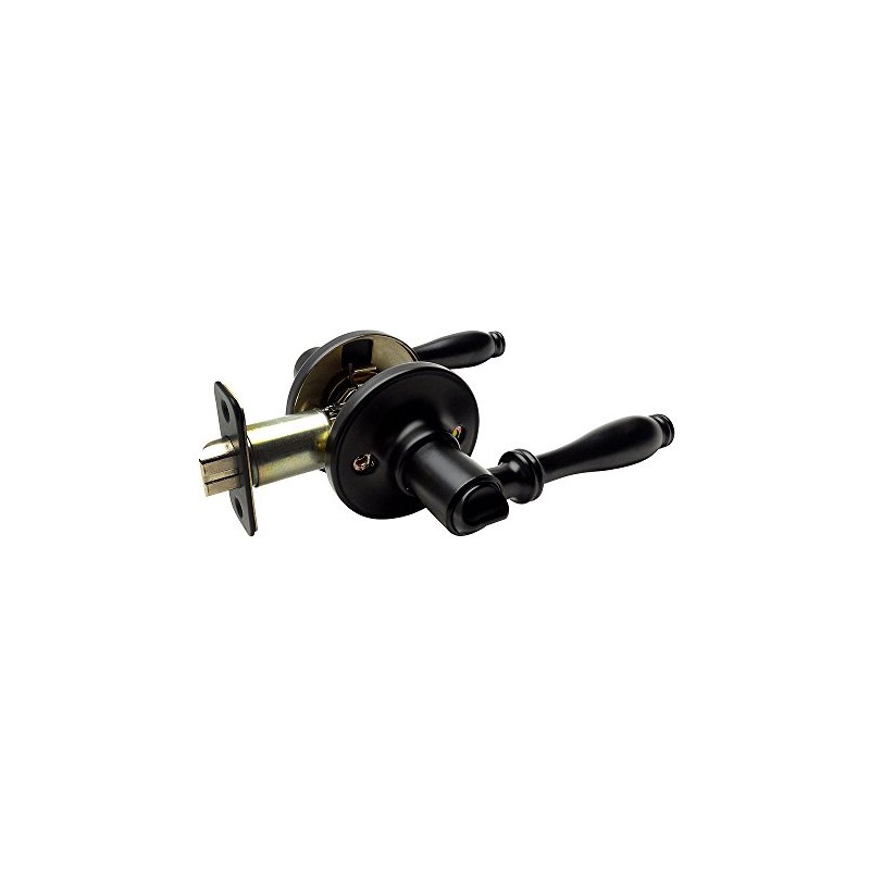 Designers Impressions Villa Design Black Privacy Door Lever (Bed &