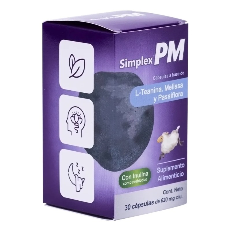 Suplemento Dormir Simplex Pm Con L-teanina E Inulina 30 Caps