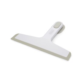 Joseph Joseph Duo Slimline Shower Squeegee with Suction-Cup Holder, Shower Window Cleaner, White