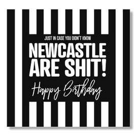 Punkcards - Newcastle United Birthday Card - Funny Football Birthday Card - Football Greeting Card - From Sunderland or Middlesbrough FC