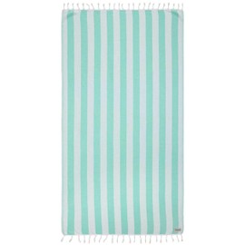 Sand Cloud Turkish Beach Towel - 100% Organic Cotton Turkish Bath Towels - Ultra Soft, Sand Free & Quick Dry Towel for Beach, Pool, or Picnic Blanket - As Seen on Shark Tank - Stripe (Mint)