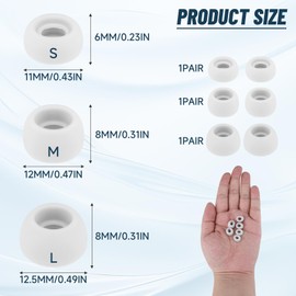 3 Paar Ersatz-Ohrstöpsel für Galaxy Buds Pro - Silikon Ohrpolster reduzieren Lärm - Kompatibel mit Galaxy Buds Pro 2021 - Passend für Ladehülle (S/M/L) - Weiß