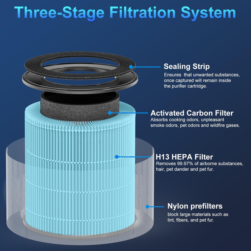 Tailulu D10 Replacement Filter,Air Purifier Filter for Tailulu D10 Air