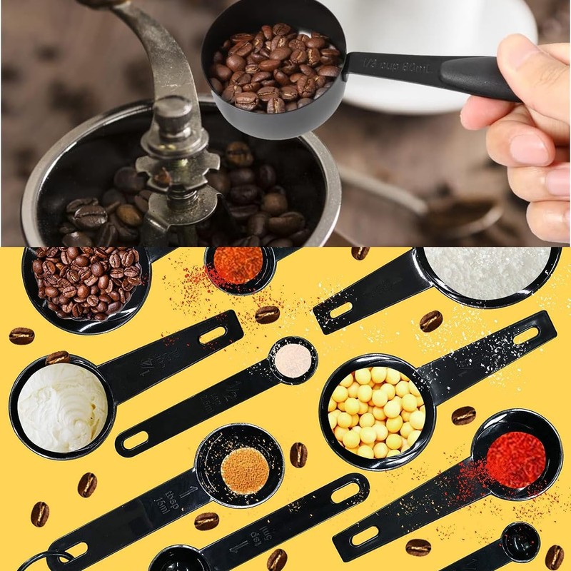 AKOAK Measuring Cups and Spoons Set of 10, Stackable Plastic