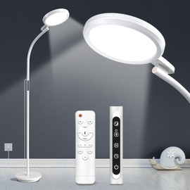 YKoliron Light Therapy Lamp, LED Sunlight Lamp, 10000 Lux Full Spectrum Happy Therapy Lamp, Floor andDesklamp with 5 Brightness & 5 Color Temperatures, 3 Heights for Apartment/Office/Home