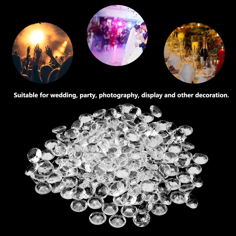 300pcs 20mm Transparent Acrylic Diamonds Crystals Pointed Beads Wedding Party