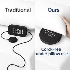 REACHER Loud Alarm Clock for Heavy Sleepers Adults/Kids/Teens, Vibrating Alarm Clock with Bed Shaker for Travel, Wake with a Shake Clocks for Hearing Impaired, Deaf