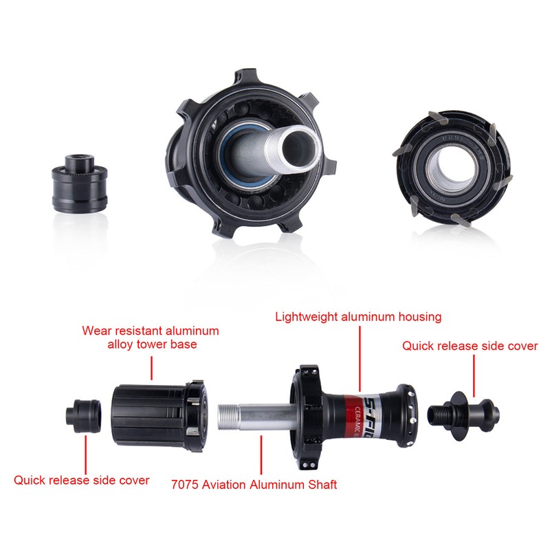 Bike Hub Ceramic 4 Sealed Bearings Front 18 Holes Rear