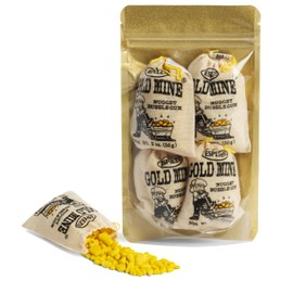 Gold Mine Gold Nugget Gum - 4 Bags In Decorative Gold Packaging