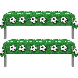 TOKYMOON 2 Pack of Disposable Soccer Sport Football Themed 54x87In Tablecloths Party Table Cover for Kids Baby Shower Football Sport Party Supplies
