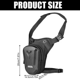 Motorcycle Leg Bag, Leg Bag for Men and Women, Waterproof Leg Bag, Sports Belt Bag, Reflective, Adjustable Waist Belt, Belt Bag for Running, Cycling, Motorcycle, Sports, Black