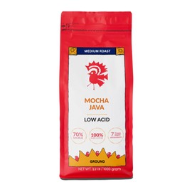 Puroast Low Acid Coffee Flavored Coffee | Mocha Java Ground | Medium Roast | High Antioxidants & High pH |No Bitter Aftertaste | Reduced Heartburn & GERD | Suitable for Cold Brew - 2.2 LB