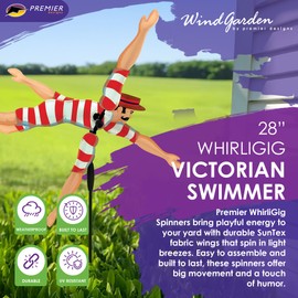 Whirligig Spinner Victorian Swimmer 28" – Nostalgic Swim-Themed Design, Weather-Resistant Outdoor Decor, Durable & Lightweight for Patios, Yards, and Gardens - Eye-Catching Wind Spinner