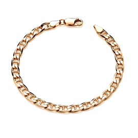 Old English Jewellers 9ct Yellow Gold on Silver Men's ANCHOR MARINER Bracelet - 8.5 inch