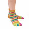 Zeroest Women's Soft Cotton Toe Socks - Colorful Rainbow Five