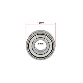 sourcing map 696ZZ Deep Groove Ball Bearings 6 mm x 15 mm x 5 mm Double Shielded Chrome Steel Z2 Pack of 2