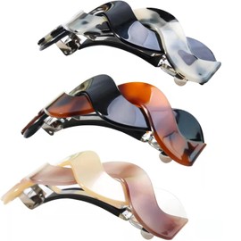 Large Hair Barrettes and Clips for Women's Thick Hair Set of 3 (Multiple colors, 10 * 3.5CM)