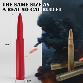 50 Cal Bullet Antenna Red Bullet Antenna Truck Car Antenna Replacement for Silverado 1500 Ford F150 F250 F350 Dodge Ram 1500 GMC Sierra 1500 Ranger Jeep Short Replacement Antena (Red)