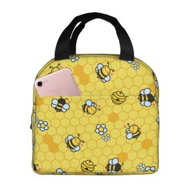 HIZUWKY Bee Lunch Box Insulated Lunch Bag for Women Boys Girls Kids Washable and Reusable Thermal for School Office