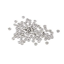 uxcell Hex Nuts, M2x0.4mm Metric Coarse Thread Hexagon Nut, Carbon Steel, Pack of 100 (Silver Tone)