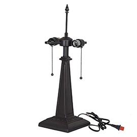 Capulina Tiffany Table Lamp Base Replacement for 14-18 Inches Lampshade Pole Height 24 Inches Bronze Finished Resin Base