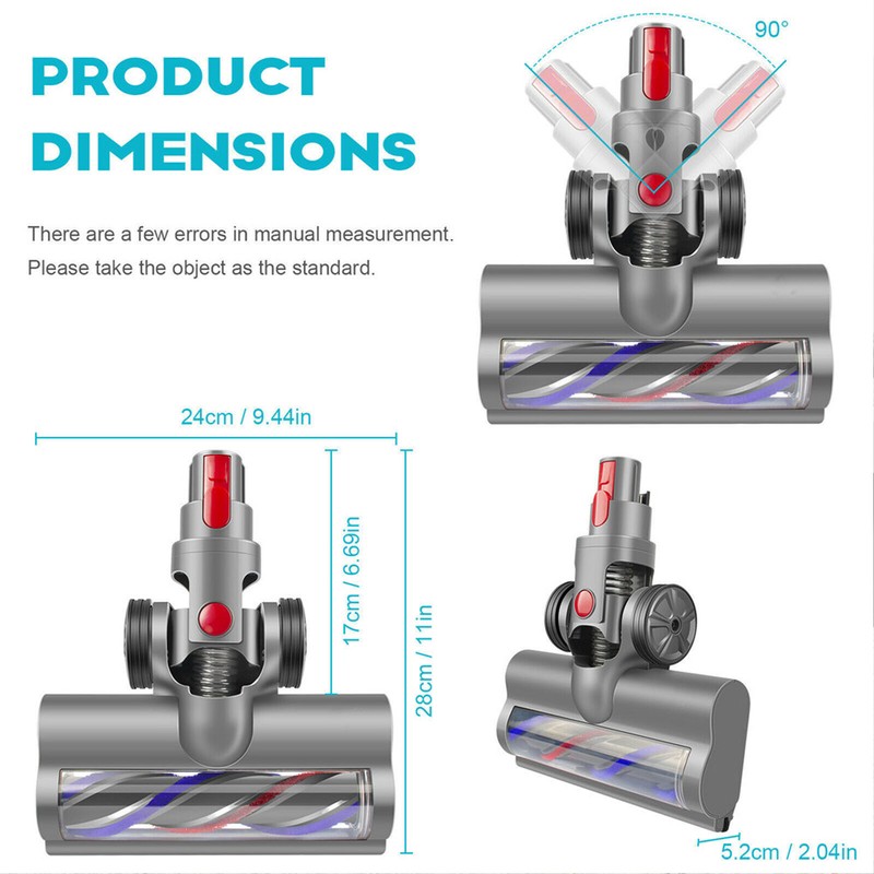 Vacuum Cleaner Floor Brush Head Replacement with LED Light for