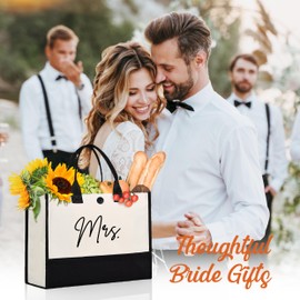 Afterprints Mrs Bride Canvas Tote Bag, Gifts for Bridal Shower, Wedding Gifts for Bride to Be, Future Mrs, Engagement, Bachelorette Party Gift