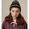 CLAPE Unisex Leather Patch Beanie Knitted Hat Soft Warm Beanie