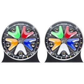 ANKIA 2Pcs 5.7 Inch 12V 24V Round Colorful Rotating Rear LED Fog Lights IP67 Waterproof Trailer Brake Tail Light Universal Strobe Warning Light Driving Light Turn Signal Lamp for Truck Trailer RV Boat