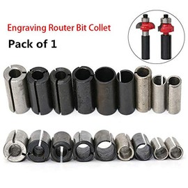 Vogueing Tool Router Bit Chuck, Collet Adapter Milling Cutter for Lathe CNC Router (Pack of 1, No.7 9.5mm to 6.35mm)