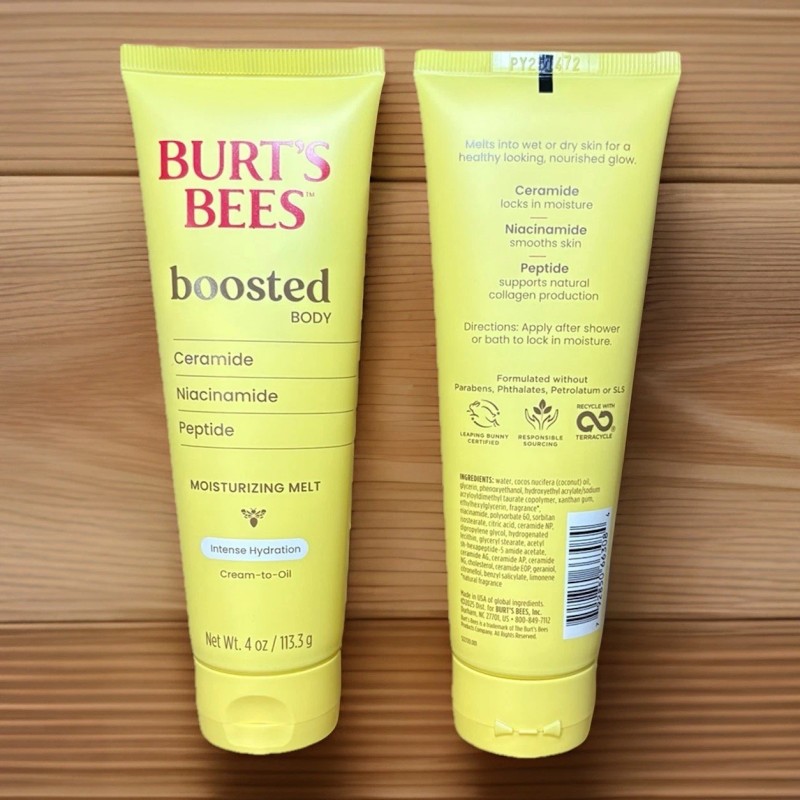 Burt's Bees BOOSTED Body Moisturizing Melt Cream-to-Oil 4oz ea. NEW