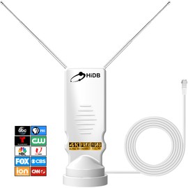 2025 Upgraded Rabbit Ear TV Antenna - Cut Cable for Free 4K/1080p HD Channels, 200-Mile Long Range Reception, 360° Signal for Smart & Old TVs, Easy Setup, VHF/UHF Support!