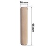 SKIR'CO (Pack of 25) Wooden Dowels 16x95mm Grooved Wood Dowels