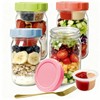 4 Pack Glass Salad Jars with Lids,32oz Mason Jars for