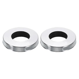 sourcing map 2Pcs Faucet Base Rings, 1.61"x0.83"(OD x ID) Stainless Steel Electroplating Washer Fasteners Tap Hole Cover for Bathroom Kitchen Cold Water Faucets, Silver