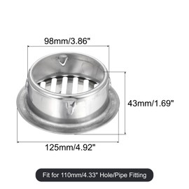 uxcell Floor Drain Cover, Stainless Steel Anti Blocking Drain Cover for Outdoor Bathroom Kitchen, Fit for 110mm/4.33" Aperture