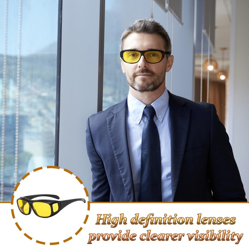 3 Pack Driving Glasses, Retro Wrap Around Glasses,Reduce Harsh Headlight