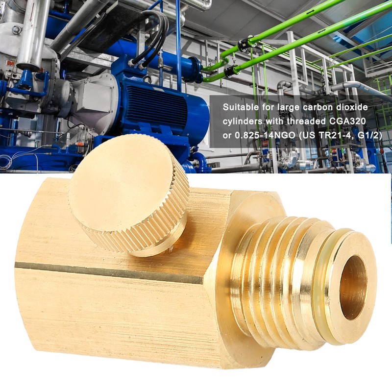 Soda Cylinder Adapter Valve with Switch Female Thread TR21-4 to