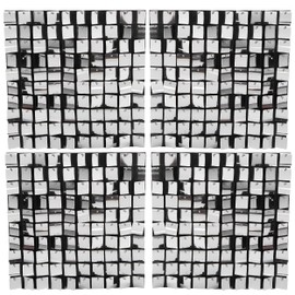 Fun Express Sequined Shimmer Wall Panels – Elegant Silver Party Decorations Weddings Receptions Special Occasions – Reflective Silver Panels Elevate Event Décor & Backdrops for Celebrations – 4 Pieces