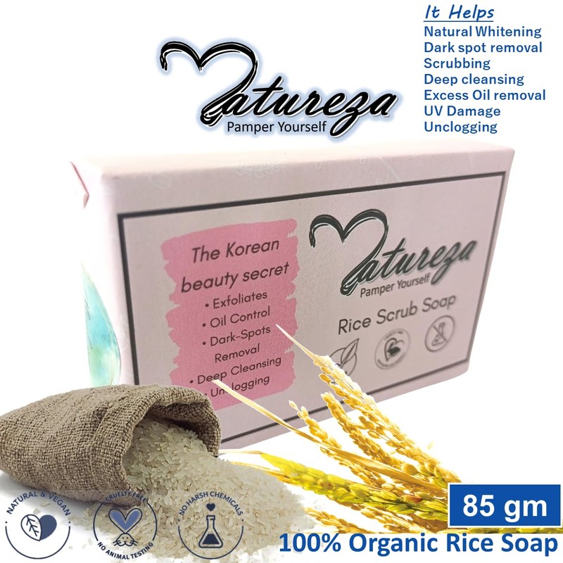Natureza Organic hand soap Rice milk body scrub soap for