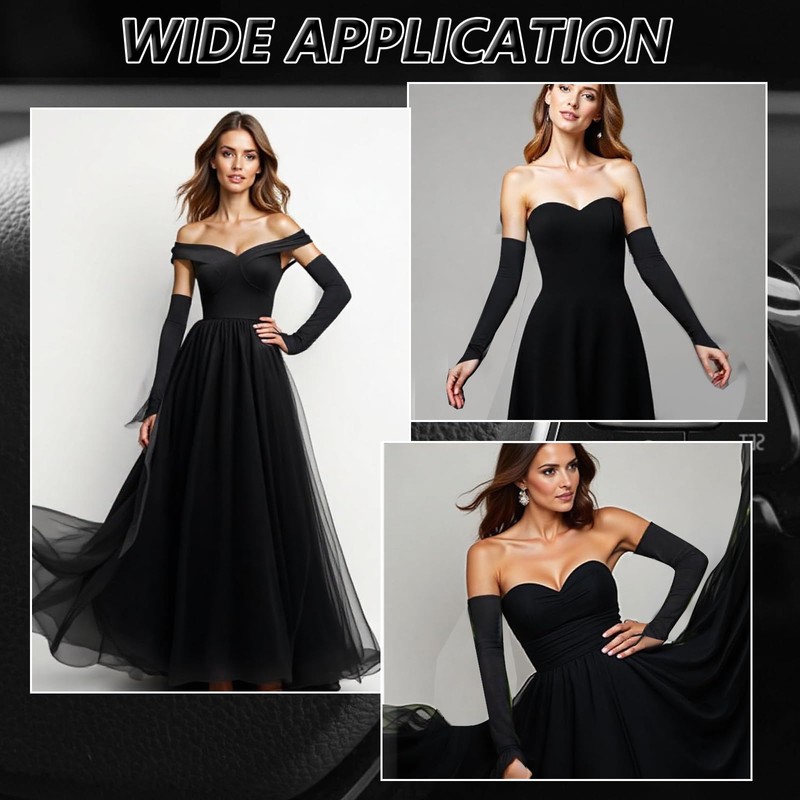 oruola Fingerless Gloves Women's Long, Gloves Long Black, Arm Warmers