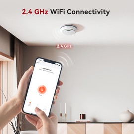 Siterlink 2.4G Smart Smoke Detector Carbon Monoxide Detector Combo with Digital Display, 2 in 1 WiFi Fire and CO Alarm Detector, Replaceable Battery, Real-Time Notification, UL217 UL2034, 1 Pack