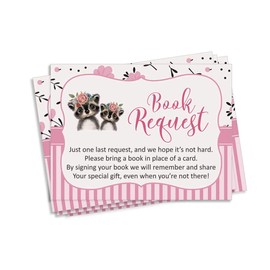 Inkdotpot 30 Raccoon Jungle Animals Baby Shower Book Request Cards Bring A Book Instead Of A Card Baby Shower Invitations Inserts Games
