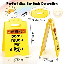 XgiftCreat Funny Office Desk Sign - Don’t Touch My Stuff, Small Fun Gag Cubicle Decor Gifts for Team Coworker Teammate Employee Hr Boss