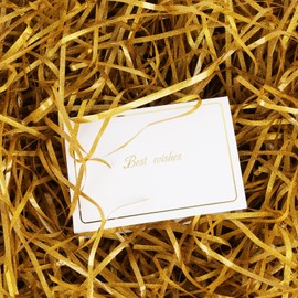 120 g Filling Material, Gold Raffia Gift Filling Material, Plastics Straw Decorative Filling Material for Packages for Gift Wrapping, Christmas, Birthday Gift Wrapping