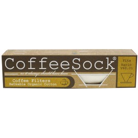 CoffeeSock Reusable Filters Made To Fit Hario v60-01 - GOTS Certified Organic Cotton Reusable Coffee Filters (V60-01)