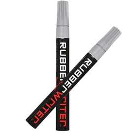 AUTOMOTIVATED ColorLugs RubberWriter Paint Pen for Car Tires | Oil-Based Marker for Tire Lettering | Waterproof Ink | Fast Drying | Medium Size Tip | Apply at Home | Color: Silver | Pack of 2 Pens