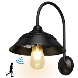 Ufelizor Solar Barn Light, Solar Wall Sconce Light Outdoor with 3 Lighting Modes & Motion Sensor, Waterproof Farmhouse Light Outdoor for Chicken Coop Garage Shed