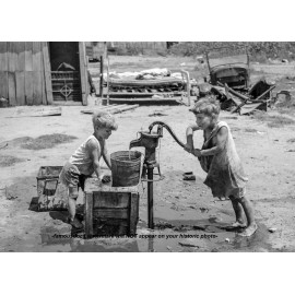 1939 Great Depression Kids PHOTO Oklahoma Migrant Camp Dust Bowl Era